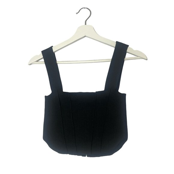 Zara Black Knit Corset Bustier Top Size Small Summer Party Contemporary - Picture 4 of 11